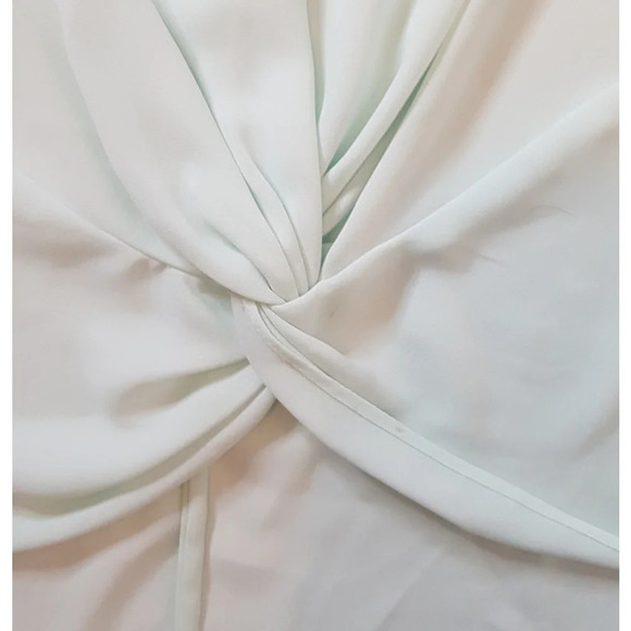 BCBG Formal Front Twist sleeveless top Sz S Crepe fabric Pastel Coastal - Picture 3 of 6